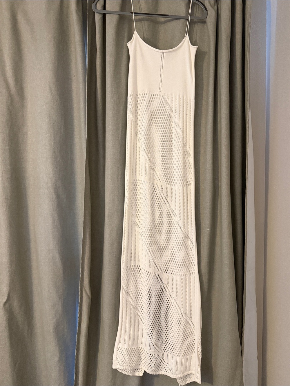 Gimagüas Cream Crochet Knit Top with Delicate Openwork